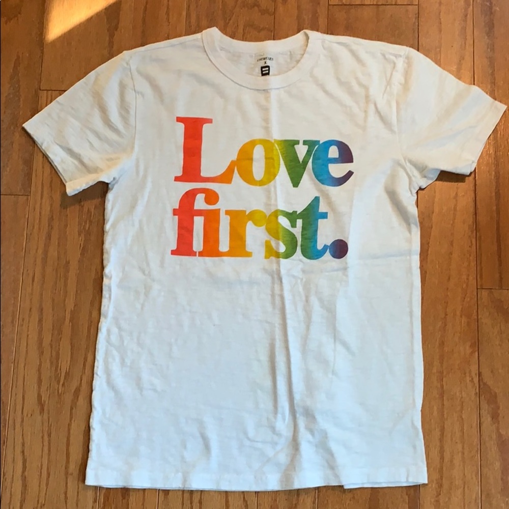 J crew crew cuts Love First t shirt
